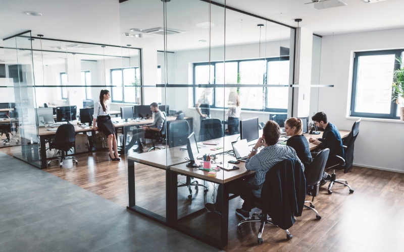 Indoor air quality can impact cognitive function in all settings, such as this office depicted.