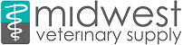 Midwest Veterinary Supply logo with a teal caduceus symbol